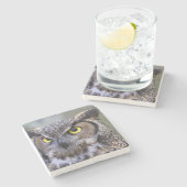 Beauful Owl Stone Onderzetter (Zijkant)