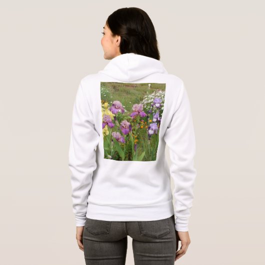Beauful Paars Iris Flower floral Photo Hoodie (Achterkant volledig)