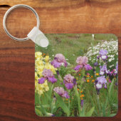 Beauful Paars Iris Flower floral Photo Sleutelhanger (Voorkant)