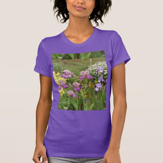 Beauful Paars Iris Flower floral Photo T-shirt (Voorkant)