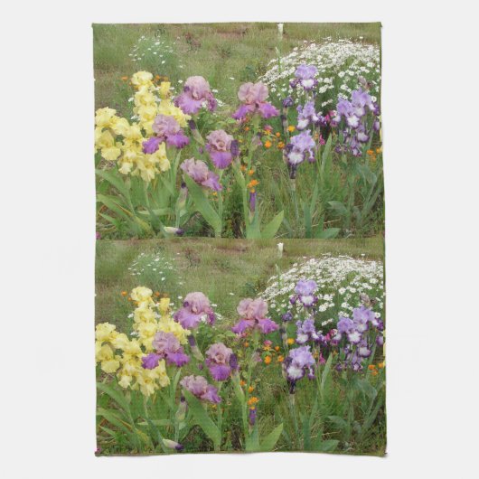Beauful Paars Iris Flower floral Photo Theedoek (Verticaal)