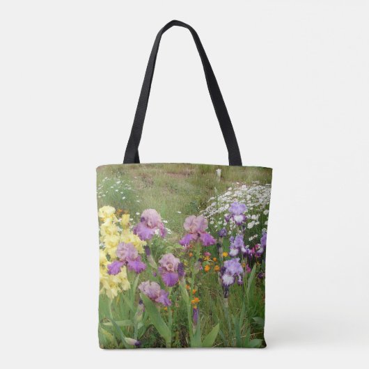Beauful Paars Iris Flower floral Photo Tote Bag (Achterkant)