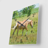 Beauful Palomino Horse Countryside Vierkante Klok (Hoek)