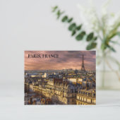 Beauful Paris France Skyline Eiffel Tower Foto Briefkaart (Staand voorkant)