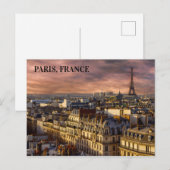 Beauful Paris France Skyline Eiffel Tower Foto Briefkaart (Voorkant / Achterkant)