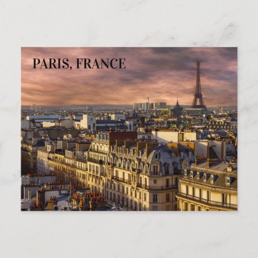 Beauful Paris France Skyline Eiffel Tower Foto Briefkaart (Voorkant)