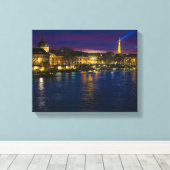 Beauful Paris Frankrijk Evening Skyline Canvas Afdruk (Insitu (Houten vloer))