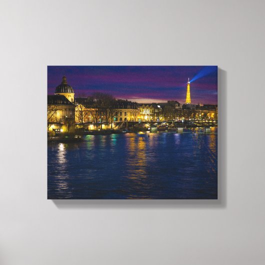 Beauful Paris Frankrijk Evening Skyline Canvas Afdruk (Voorkant)