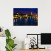 Beauful Paris Frankrijk Evening Skyline Poster (Thuiskantoor)