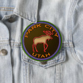 Beauful Park City Moose Medallion Gear Ronde Button 4,0 Cm (In situ)