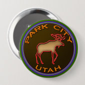 Beauful Park City Moose Medallion Gear Ronde Button 4,0 Cm (Voorkant /achterkant)