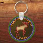 Beauful Park City Moose Medallion Gear Sleutelhanger (Voorkant)