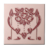 Beauful Pastel Art Nouveau-keramiek Tegeltje (Voorkant)