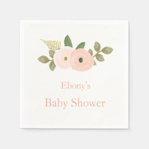 Beauful Peach Floral Baby shower Napkin Servet