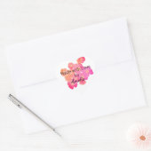Beauful Peach Floral Handgemaakt door Hart Sticker (Envelop)