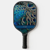 Beauful Peacock Feather Eye Plumes-cluster Pickleball Paddle (Achterkant)