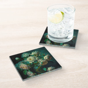 Beauful Peony Flowers Beverage Coaster Glazen Onderzetter