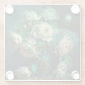 Beauful Peony Flowers Beverage Coaster Glazen Onderzetter (Achterkant)