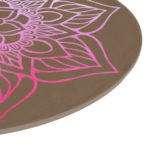 Beauful Pink Brown Boho Mandala Snijplank (Hoek)