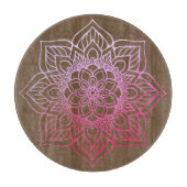 Beauful Pink Brown Boho Mandala Snijplank (Voorkant)