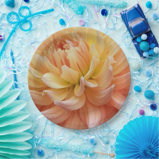 Beauful Pink Dahlia Floral Papieren Bordje (Feest)