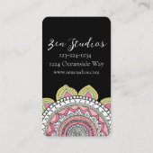 Beauful Pink en White Yoga Visitekaartje (Achterkant)