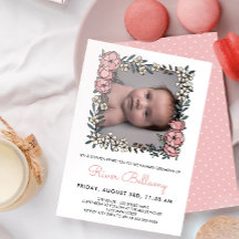 Beauful Pink Floral Lijst Photo Naming Ceremony