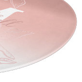 Beauful Pink Floral Monogram Snijplank (Hoek)