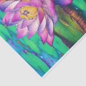 Beauful Pink Lotus Flowers Water Scene Tissuepapier (Detail)