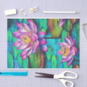 Beauful Pink Lotus Flowers Water Scene Tissuepapier (Craft)