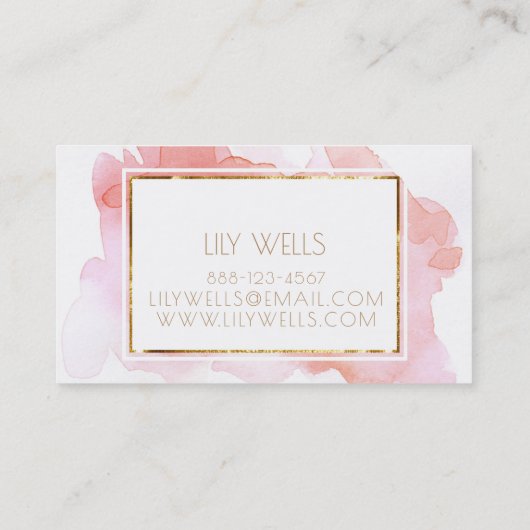 ☐ Beauful Pink Makeup Business Visitekaartje (Achterkant)