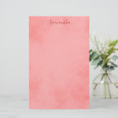 Beauful Pink Parchment Stationery Briefpapier (Staand voorkant)