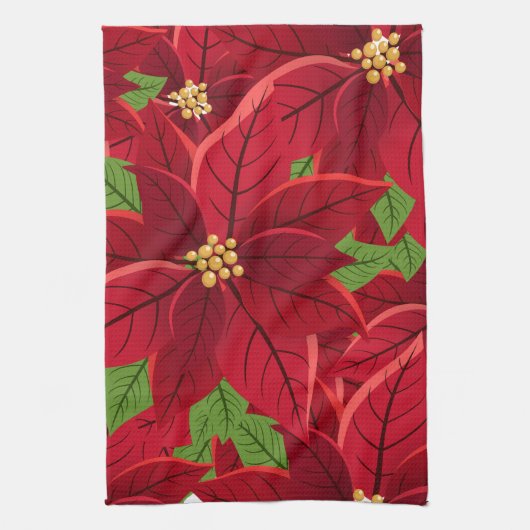 Beauful Poinsettia Kirchen Towel Theedoek (Verticaal)