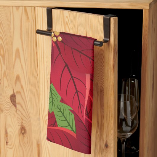 Beauful Poinsettia Kirchen Towel Theedoek (Derde Gevouwen)