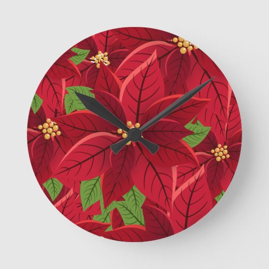 Beauful Poinsettia- Ronde Klok (Voorkant)