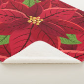 Beauful Poinsettia Sherpa Blanket Sherpa Deken (3/4)