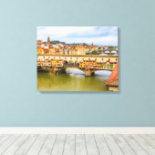 Beauful Ponte Vecchio uitzicht, Florence, Italië Canvas Afdruk (Insitu (Houten vloer))