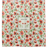 Beauful Poppies Floral Pattern Douchegordijn (Voorkant)