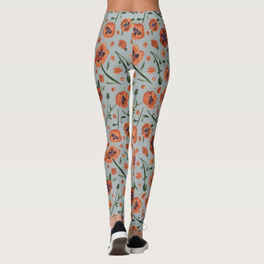 Beauful Poppies Floral Pattern Leggings (Achterkant)