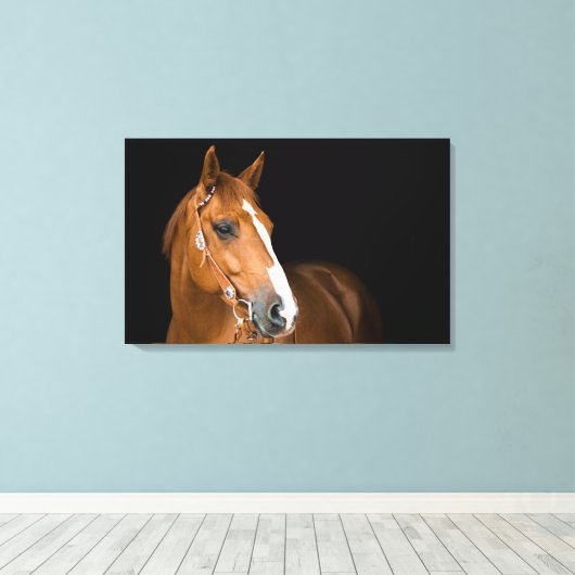 Beauful Quarter Horse Photo Canvas Afdruk (Insitu (Houten vloer))