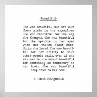 Beauful quote F Scott Fitzgerald Poster