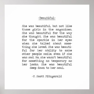 Beauful quote F Scott Fitzgerald Poster