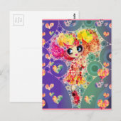 Beauful Rainbow KAWAII Girl PinkyP Harajuku Briefkaart (Voorkant / Achterkant)