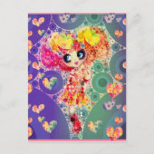 Beauful Rainbow KAWAII Girl PinkyP Harajuku Briefkaart (Voorkant)