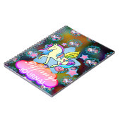 Beauful Rainbow Unicorn Star Galaxy Sky Notitieboek (Linkerzijde)