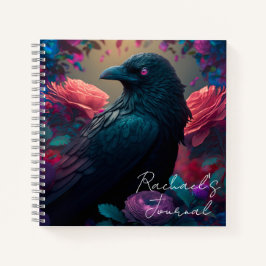 Beauful Raven and Flowers Journal Notitieboek