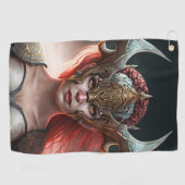Beauful Red Haire Nordic Warrior Golfhanddoek (Horizontaal)