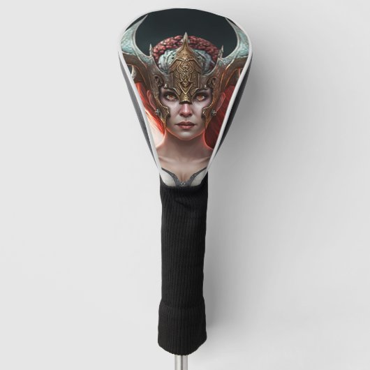 Beauful Red Haire Nordic Warrior Golfheadcover (Voorkant)