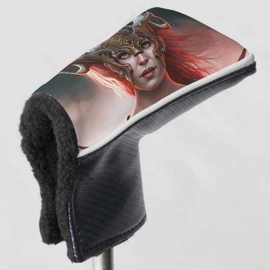 Beauful Red Haire Nordic Warrior Golfheadcover (3/4 voorkant)