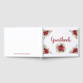 Beauful Red Poinsettias Guestbook Gastenboek (Volledig)